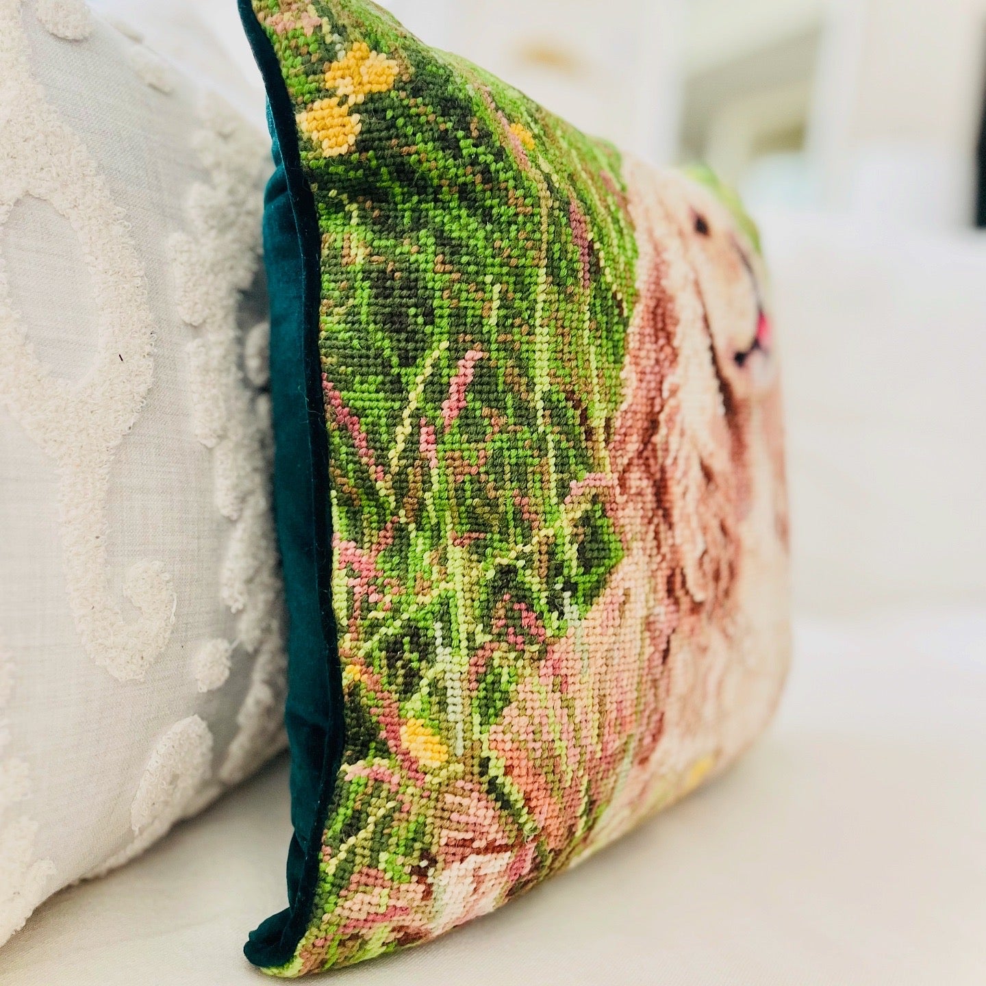 Cocker Spaniel needlepoint pillow