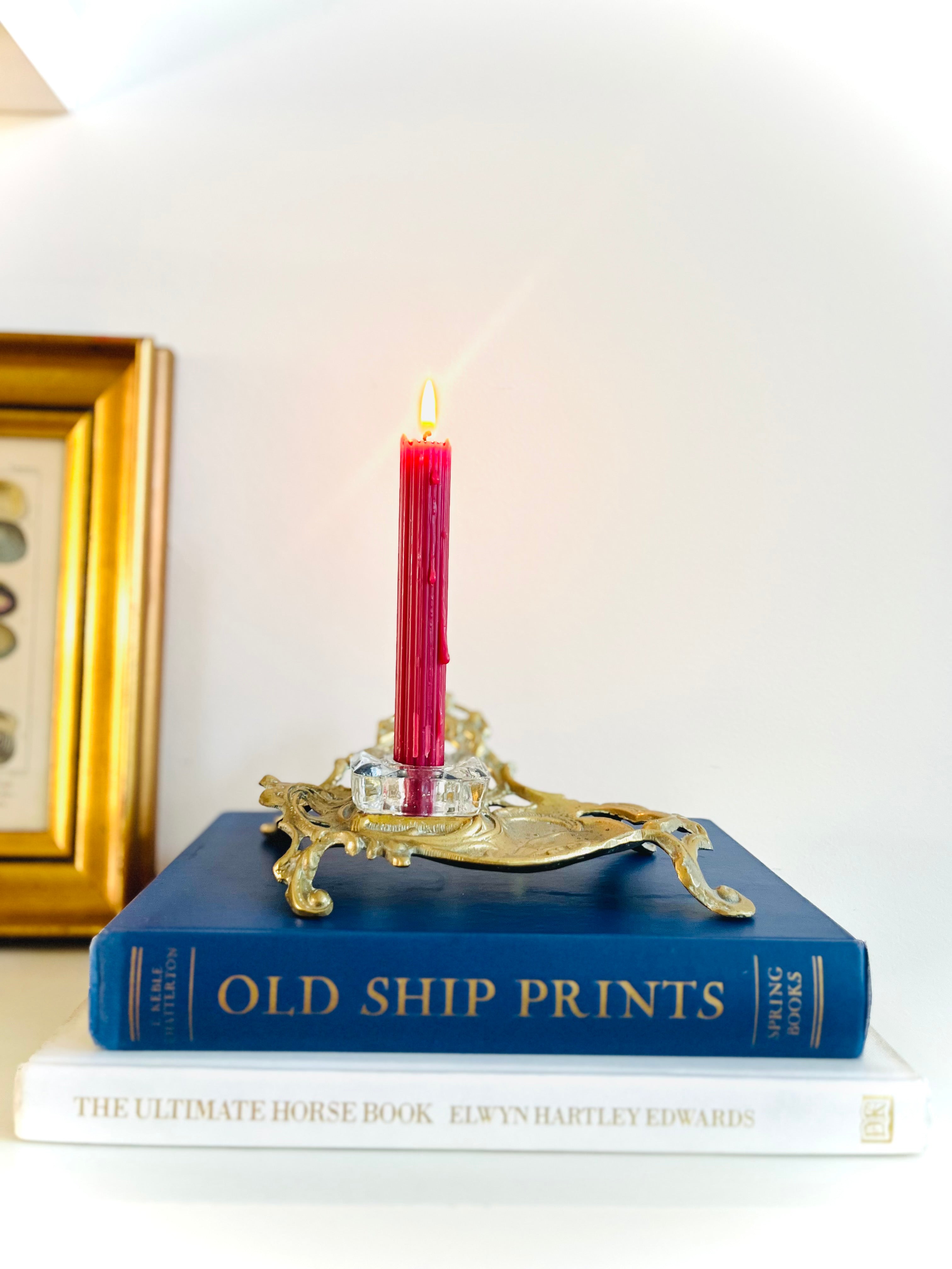 Brass & glass inkwell