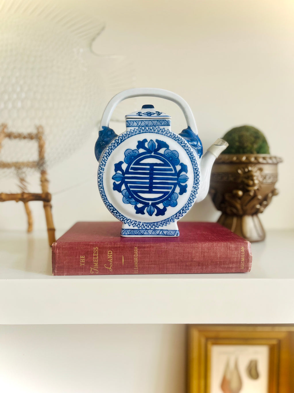 Blue & white moon flask teapot