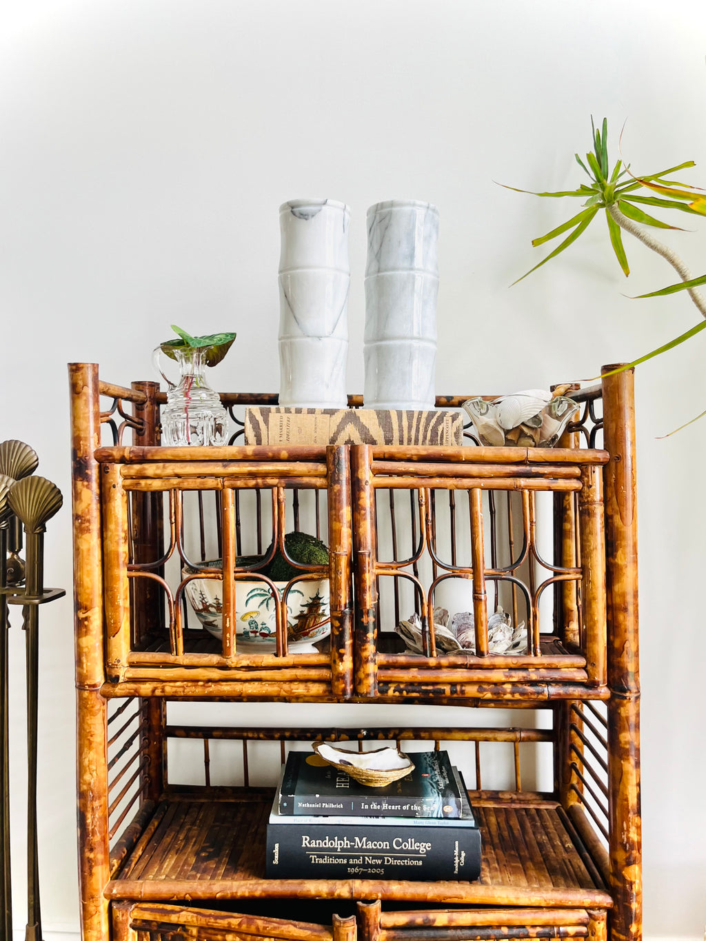 Marble bamboo cylinder vases