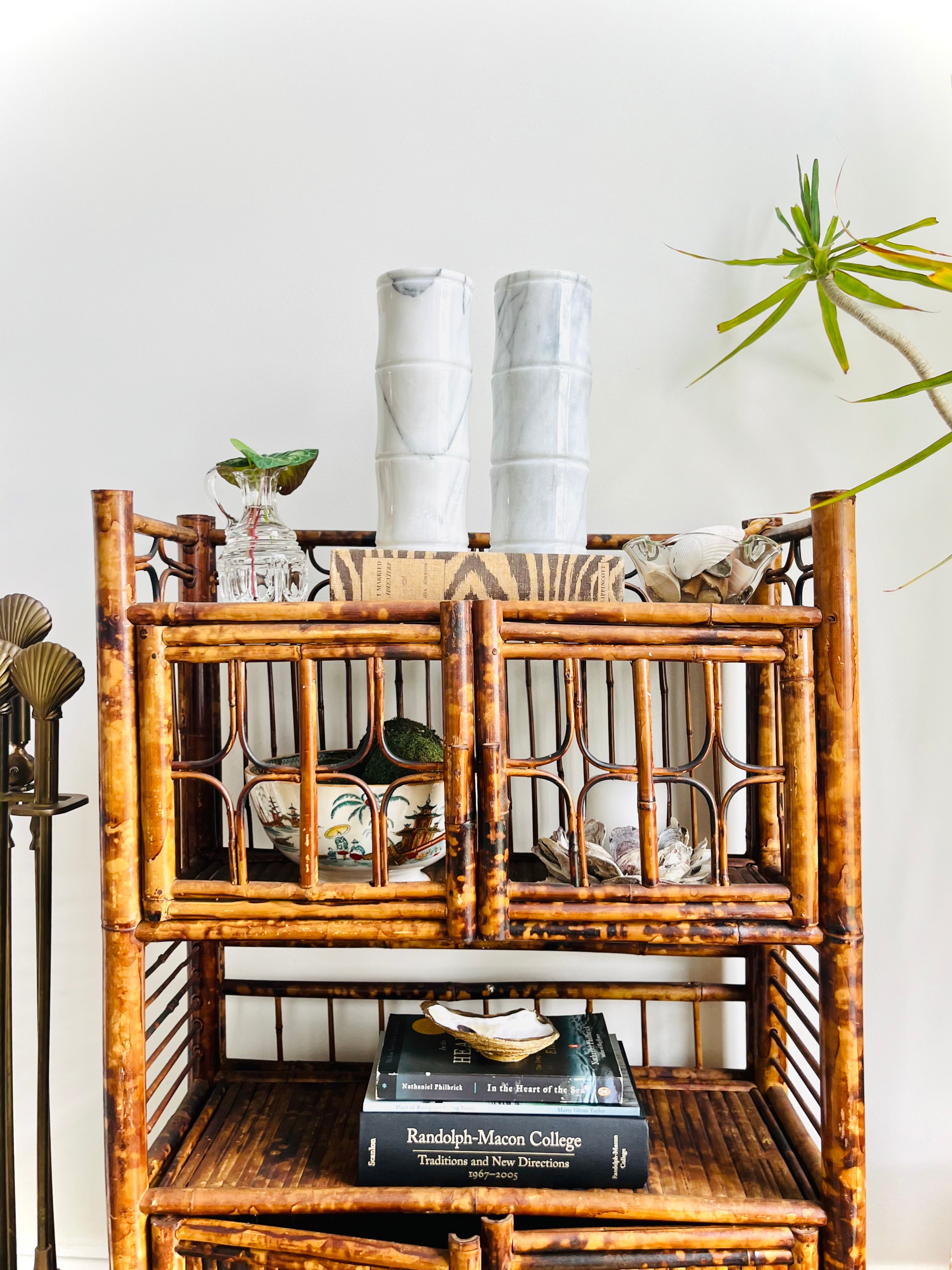 Marble bamboo cylinder vases