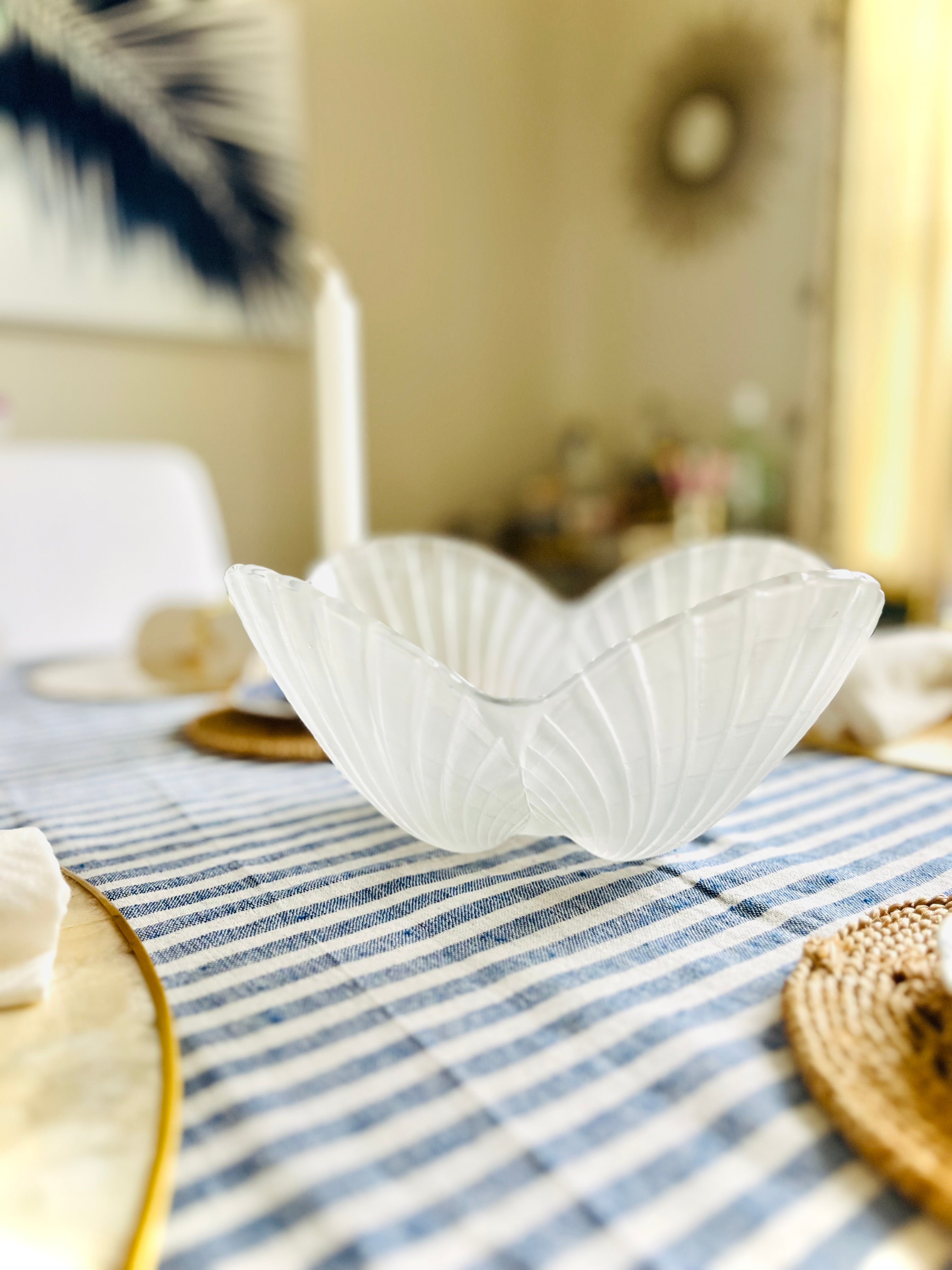 Frosted glass shell bowl