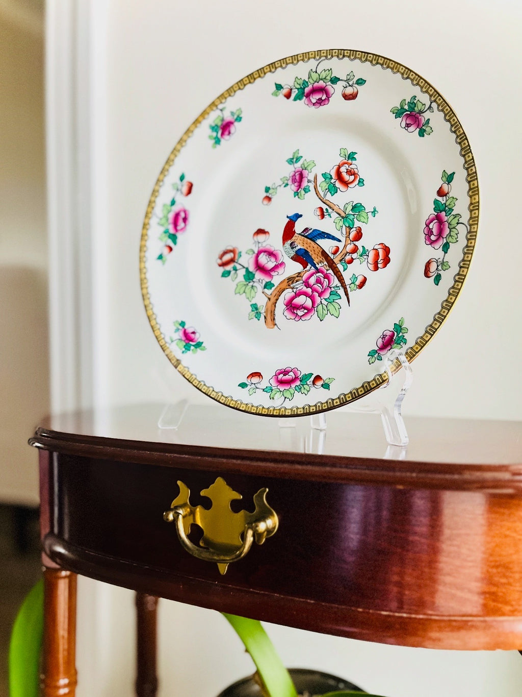 Antique English pheasant plate