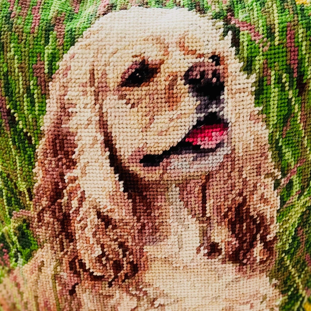 Cocker Spaniel needlepoint pillow